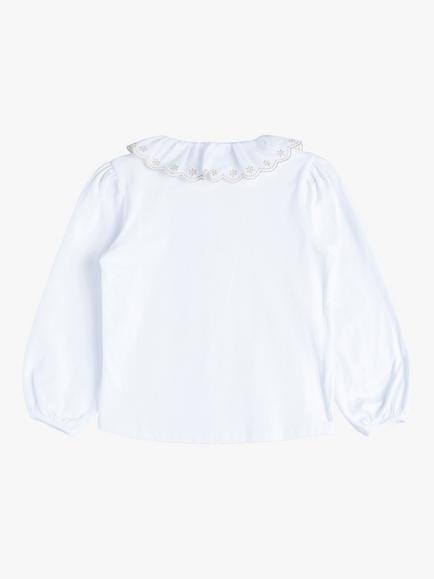 Trotters Kids' Elsa Embroidered Blouse, White/Gold - view 2, White/Gold