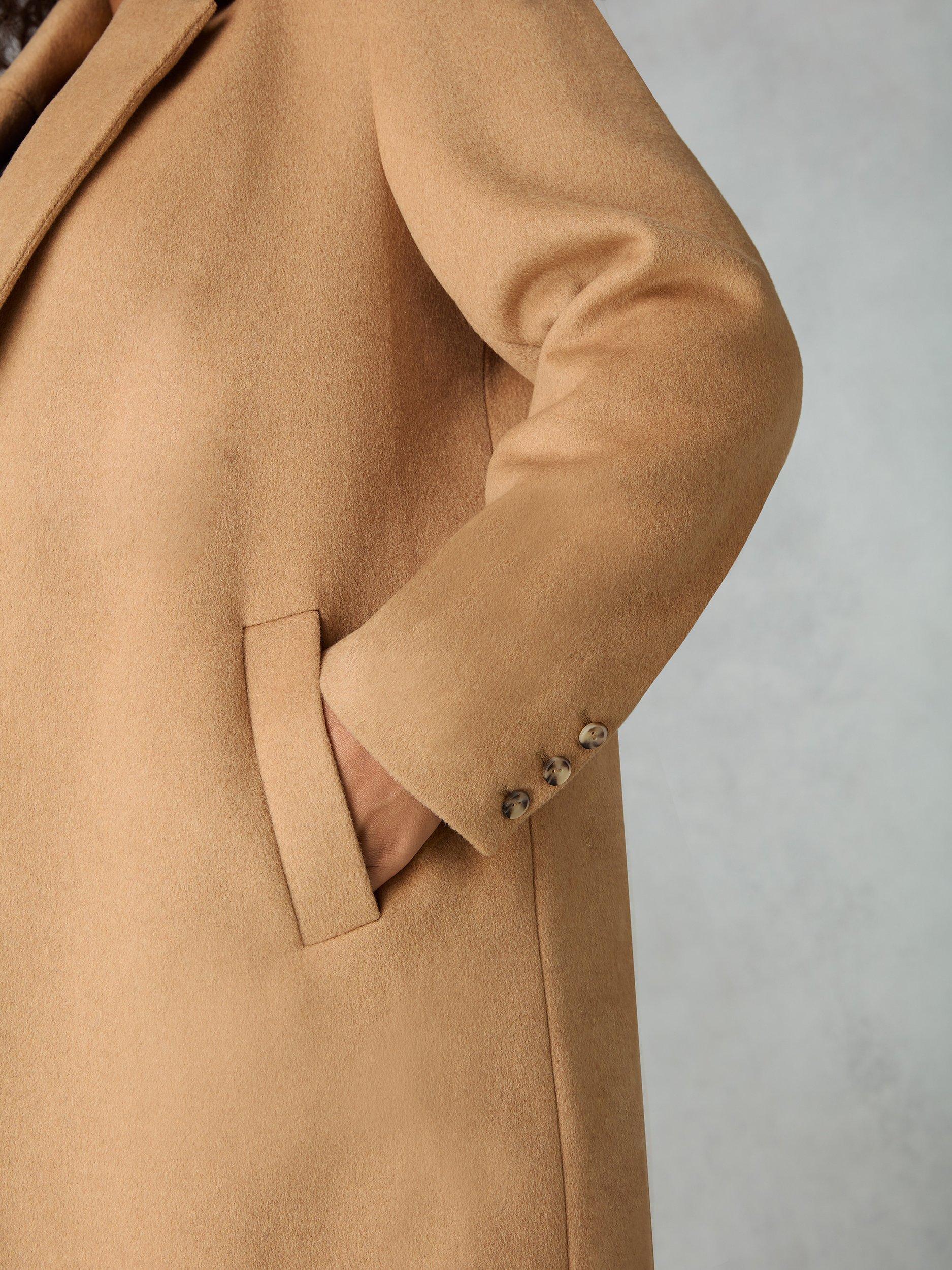 Live Unlimited Curve Wool Blend Long Tailored Coat Camel