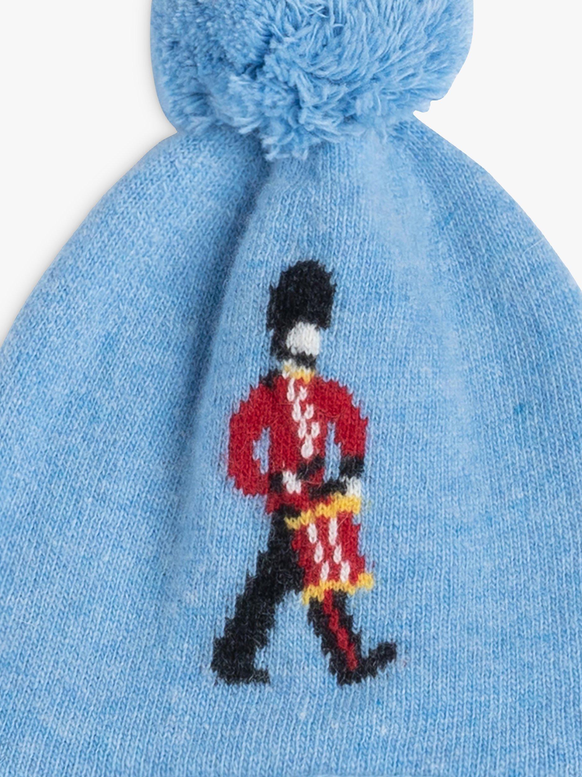 Product image 3 of 3, which shows Trotters Baby Guardsman Bobble Hat, Blue Marl, S-M