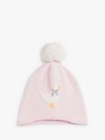 Trotters Baby Jemima Bobble Hat, Pale Pink