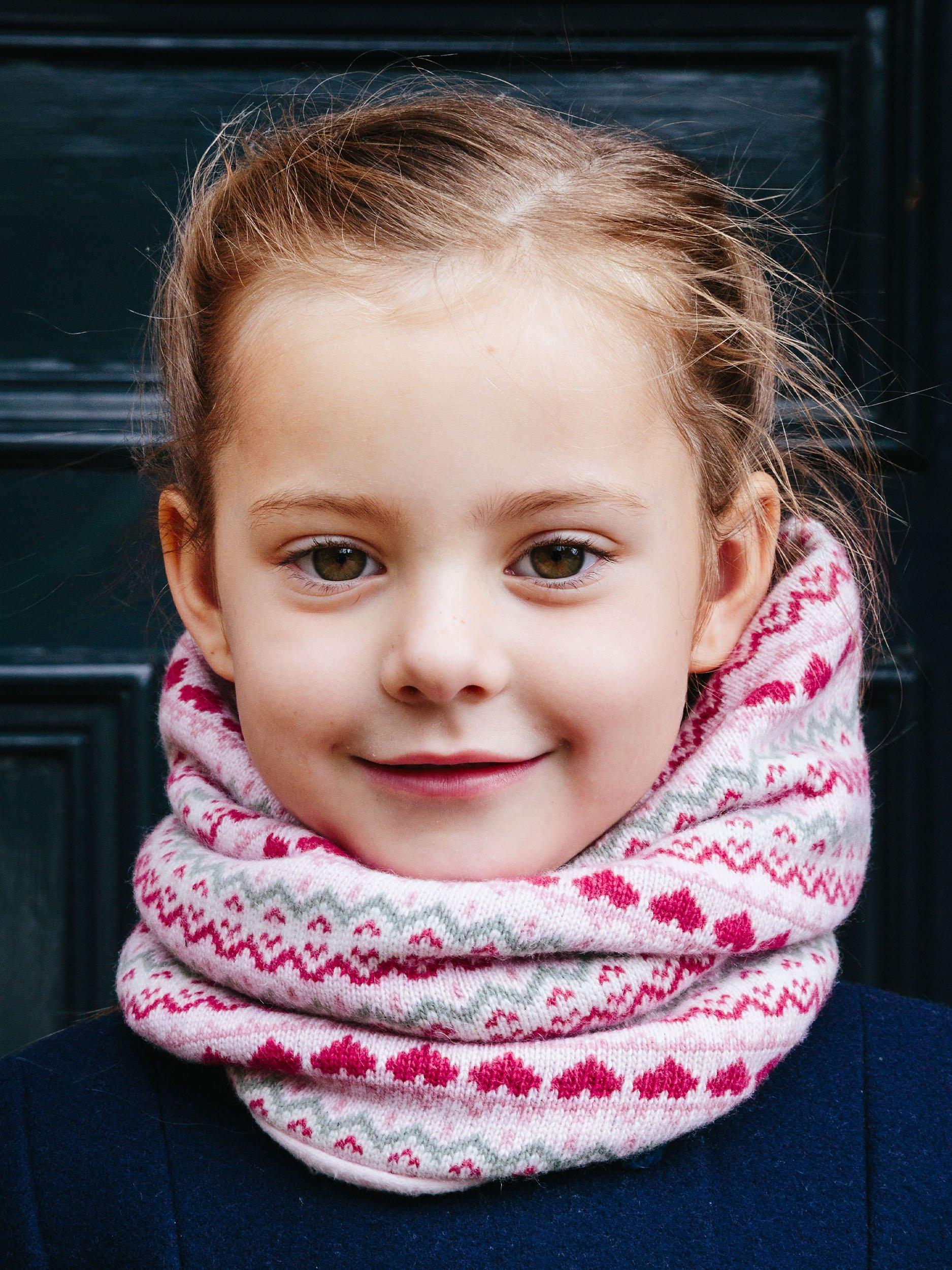 Product image 4 of 4, which shows Trotters Kids' Fair Isle Snoody, Pink, One Size