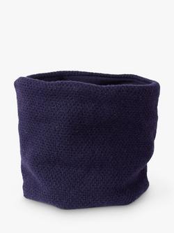 Trotters Kids' Rice Stitch Wool/Cashmere Blend Snoody, Navy