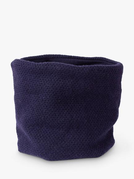 Trotters Kids' Rice Stitch Wool/Cashmere Blend Snoody, Navy