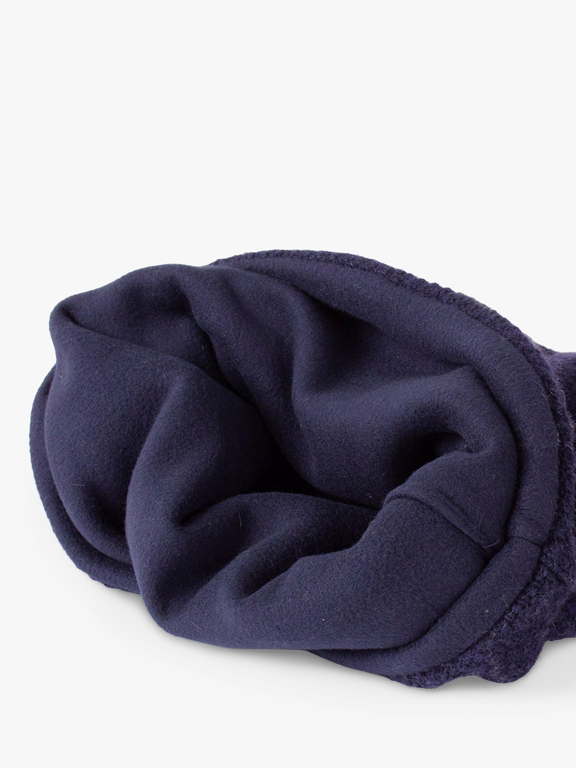 Product image 3 of 4, which shows Trotters Kids' Rice Stitch Wool/Cashmere Blend Snoody, Navy, One Size