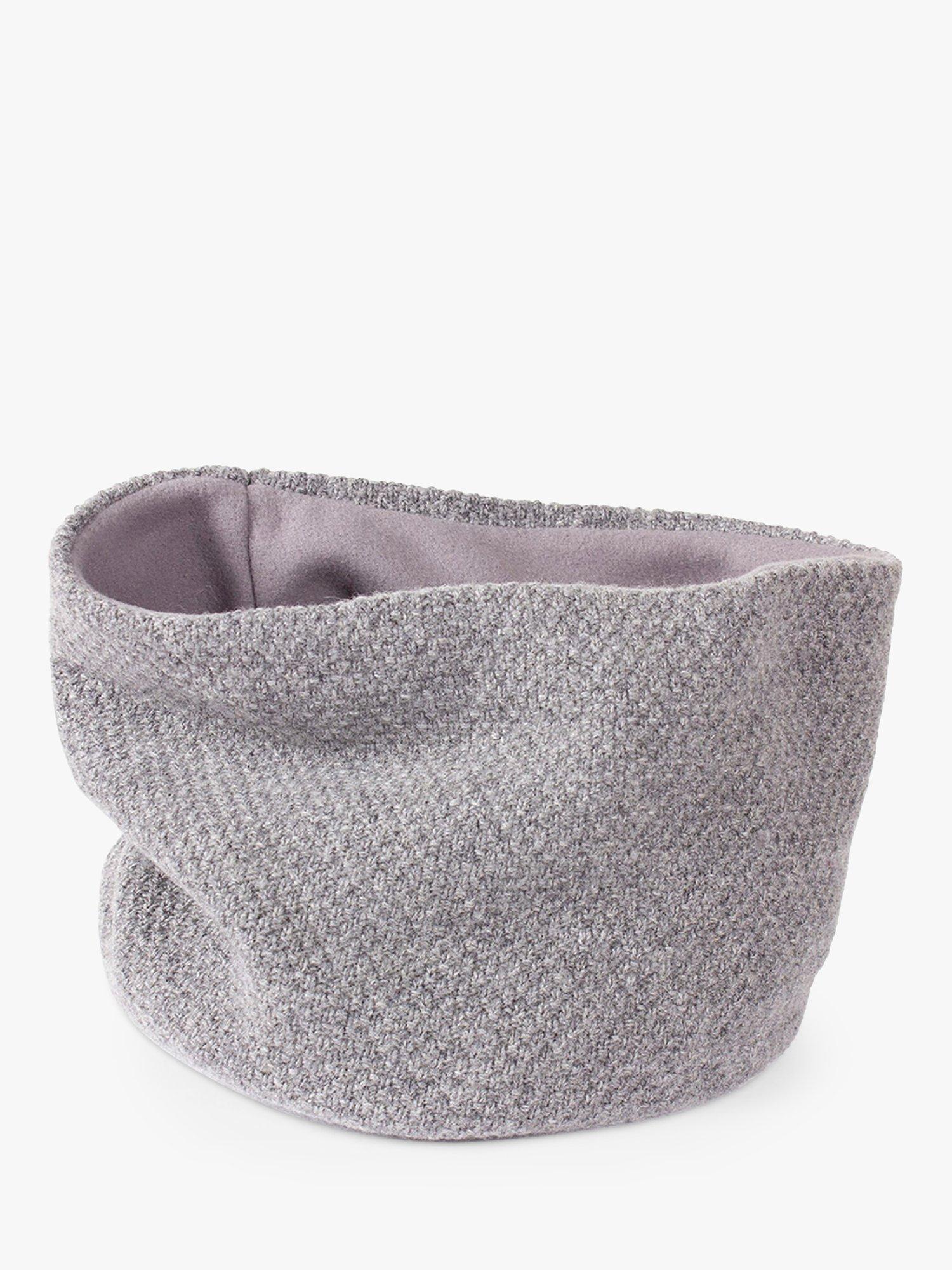 Product image 1 of 6, which shows Trotters Kids' Rice Stitch Wool/Cashmere Blend Snoody, Grey Marl, One Size