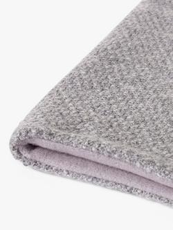 Trotters Kids' Rice Stitch Wool/Cashmere Blend Snoody - view 2, Grey Marl