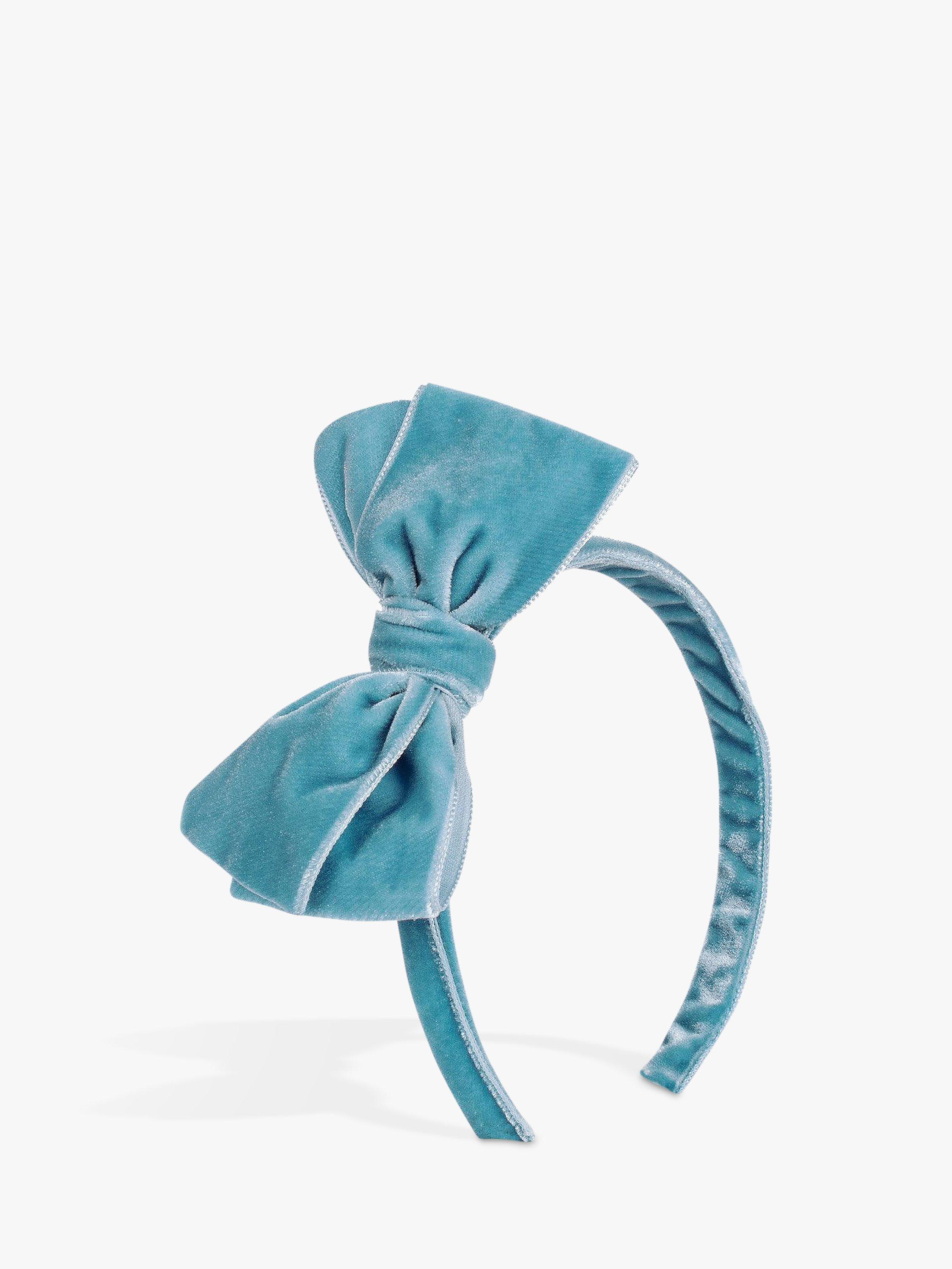 Trotters Kids' Velvet Bow Headband, Blue, One Size