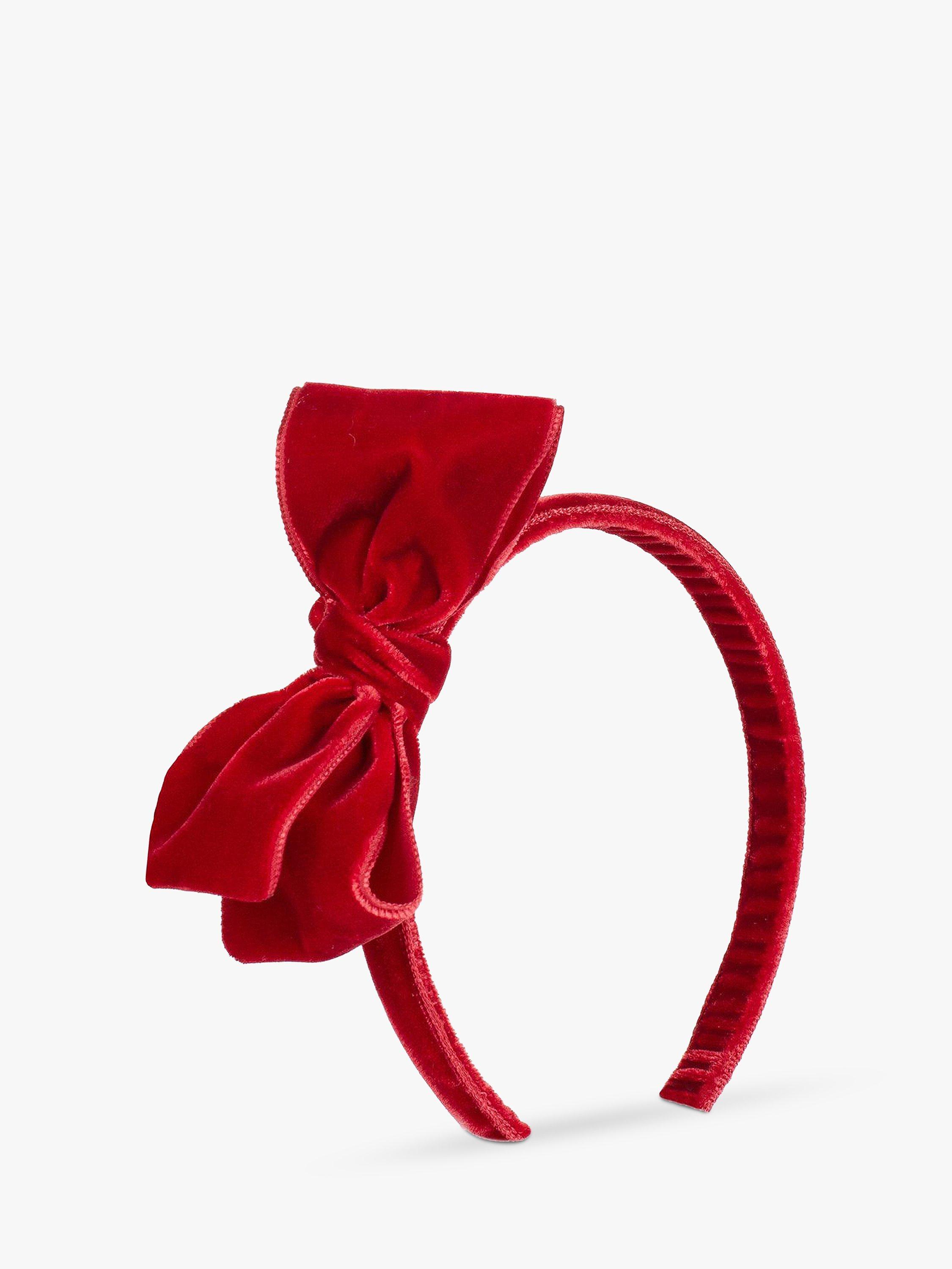 Product image 1 of 2, which shows Trotters Kids' Velvet Bow Headband, Red, One Size