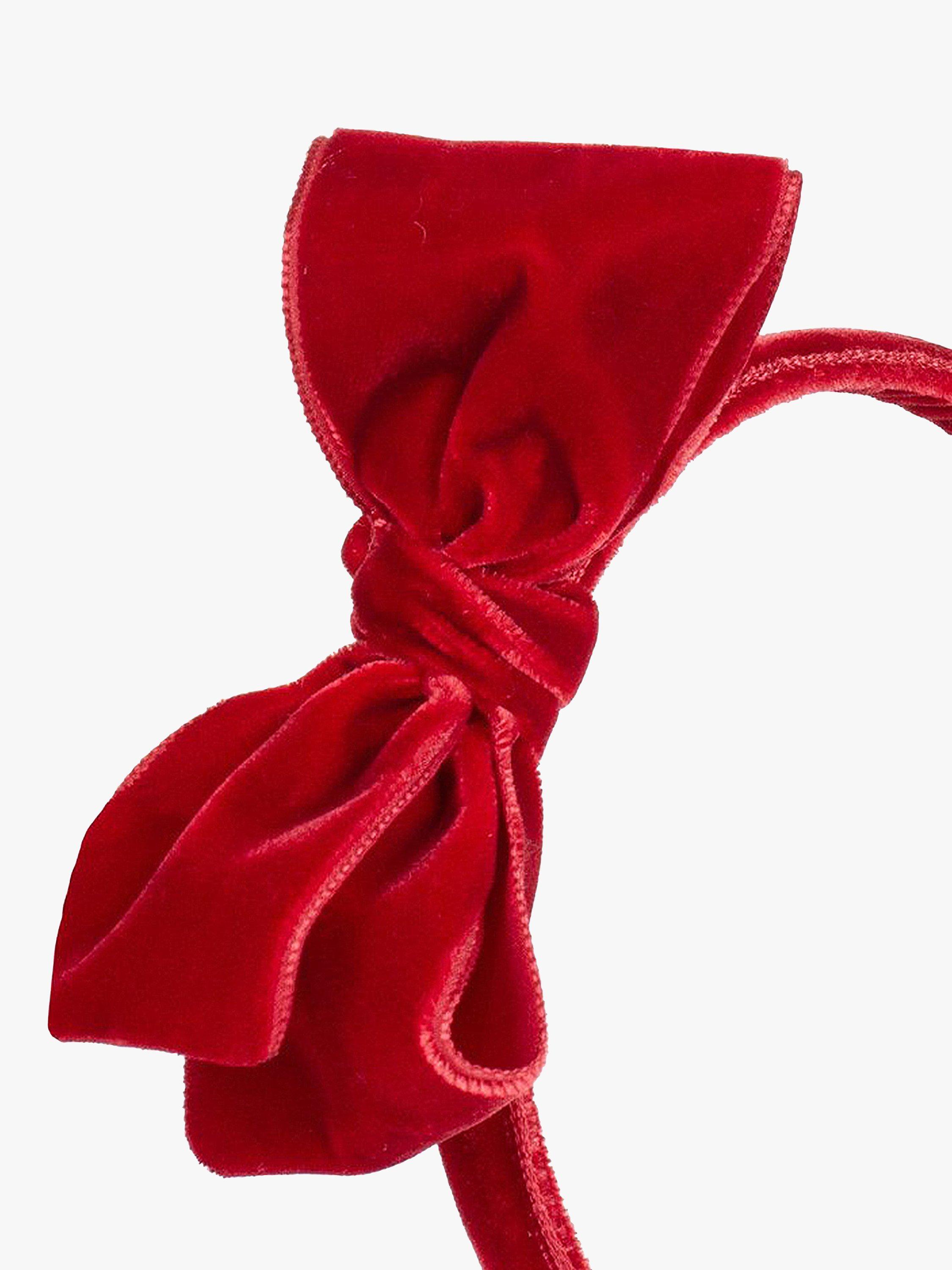 Product image 2 of 2, which shows Trotters Kids' Velvet Bow Headband, Red, One Size