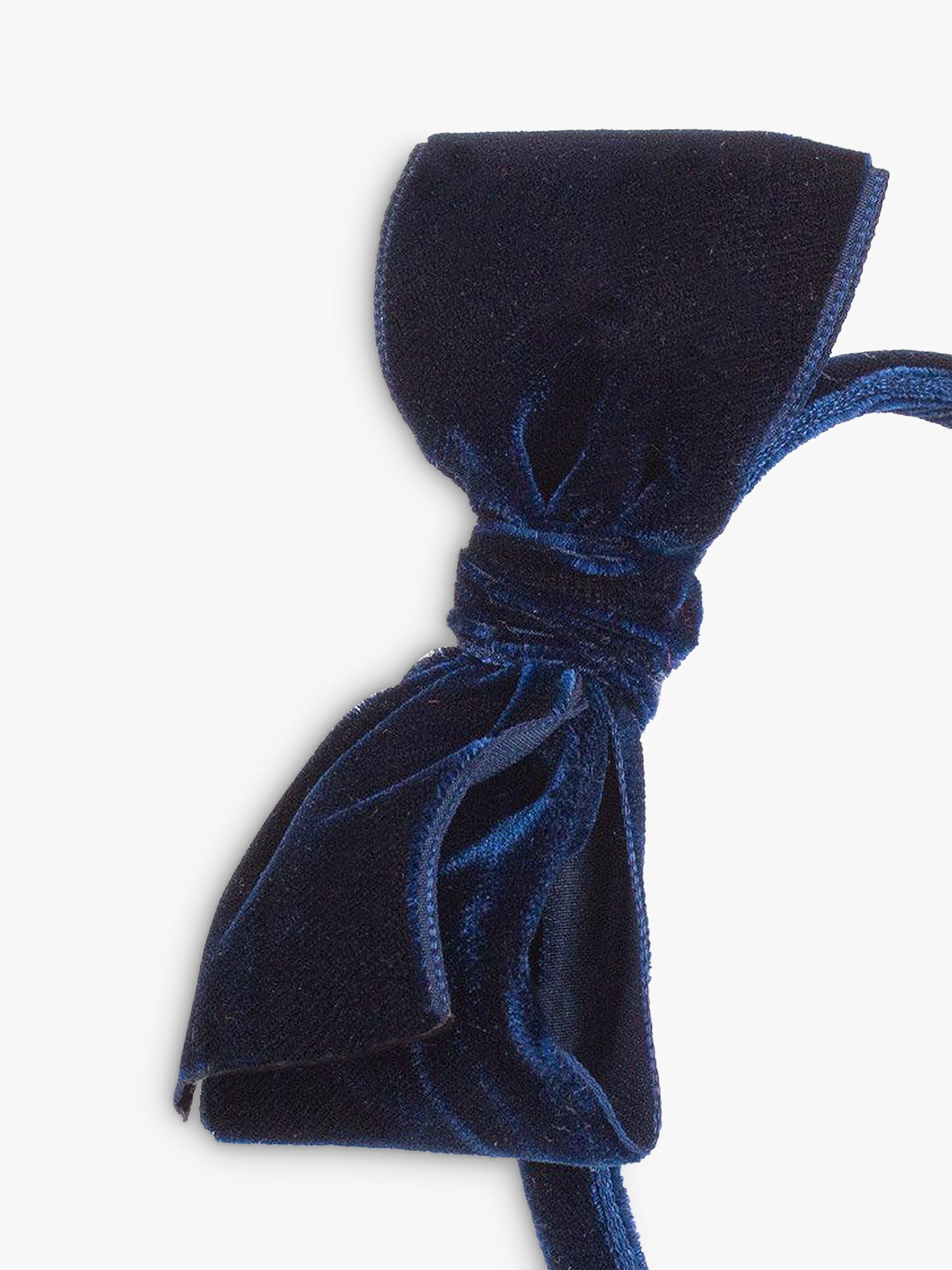 Product image 2 of 2, which shows Trotters Kids' Velvet Bow Headband, Navy, One Size