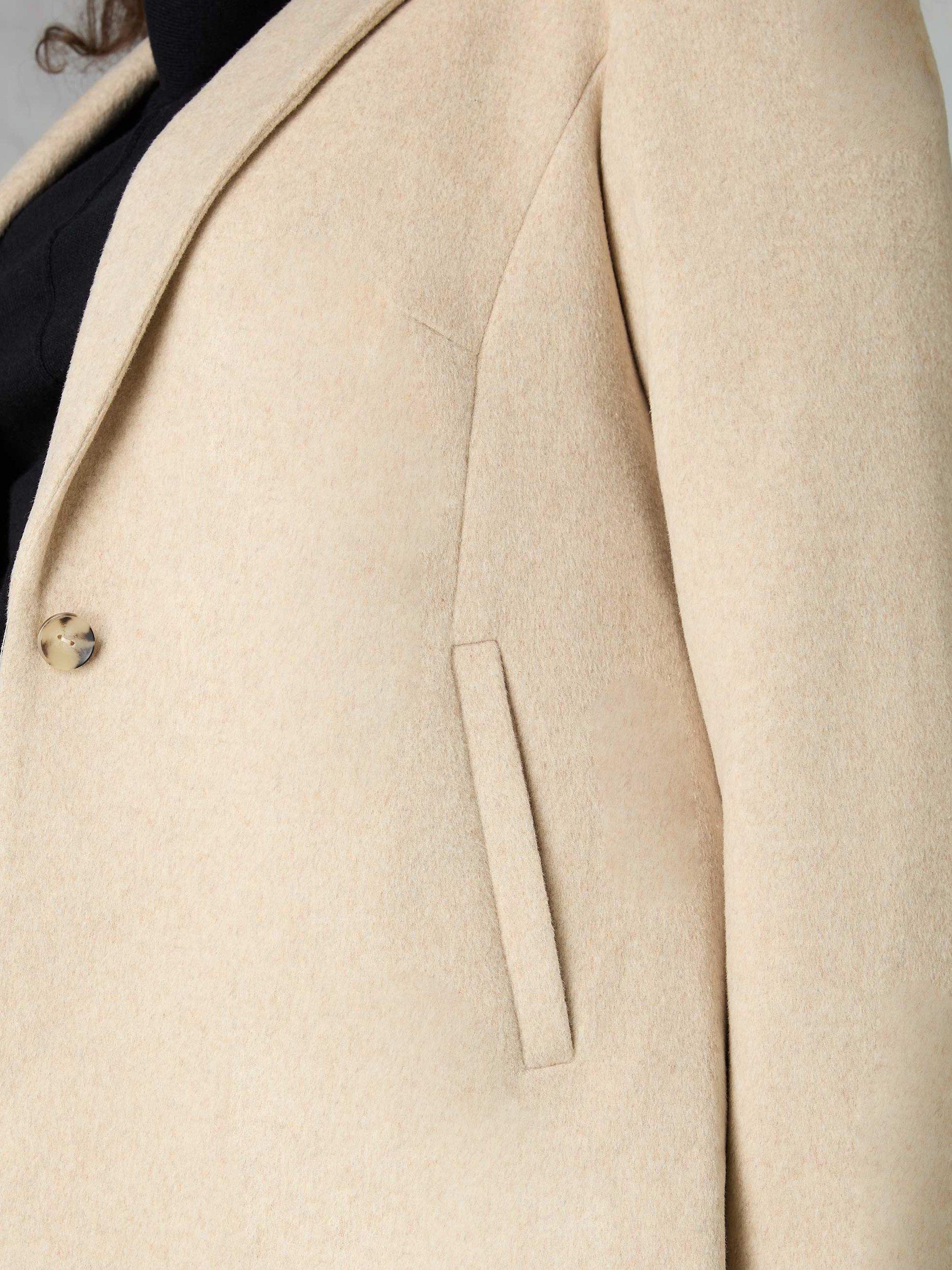 Product image 5 of 7, which shows Live Unlimited Curve Wool Blend Short Coat, Oatmeal, 16