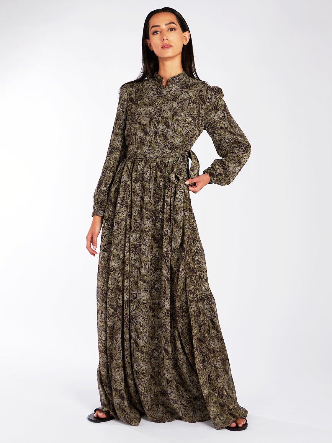 Aab Autumn Paisley Maxi Dress, Green