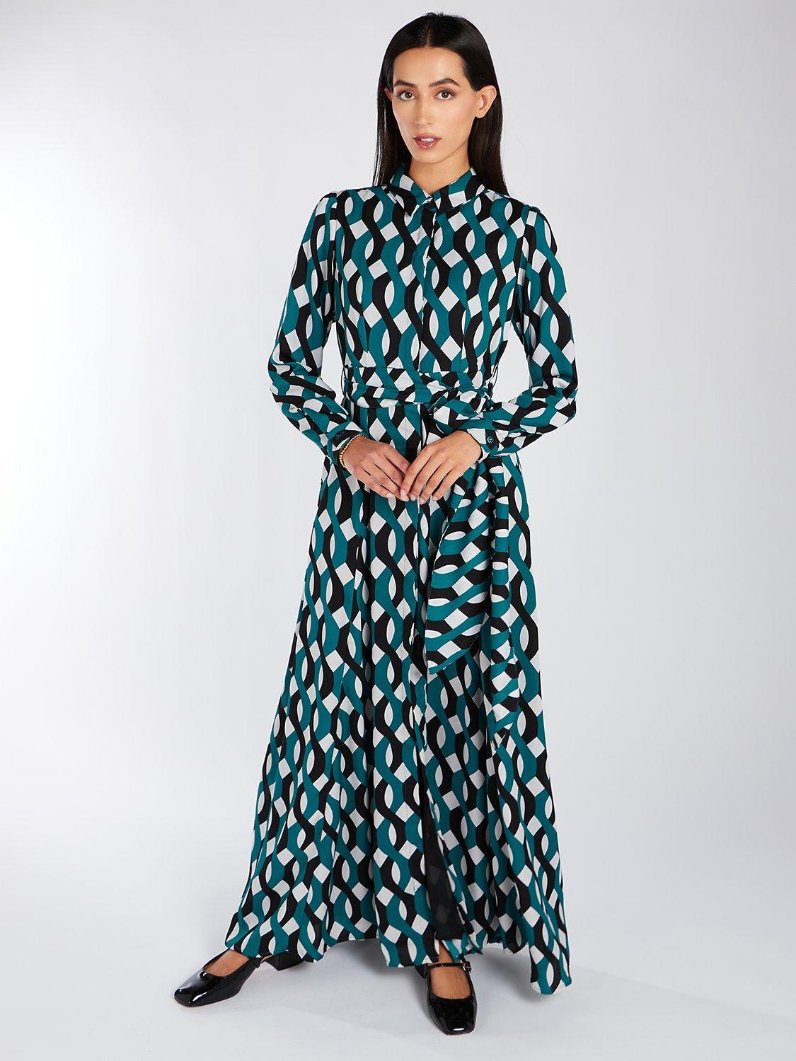 Aab Geo Print Maxi Dress, Blue