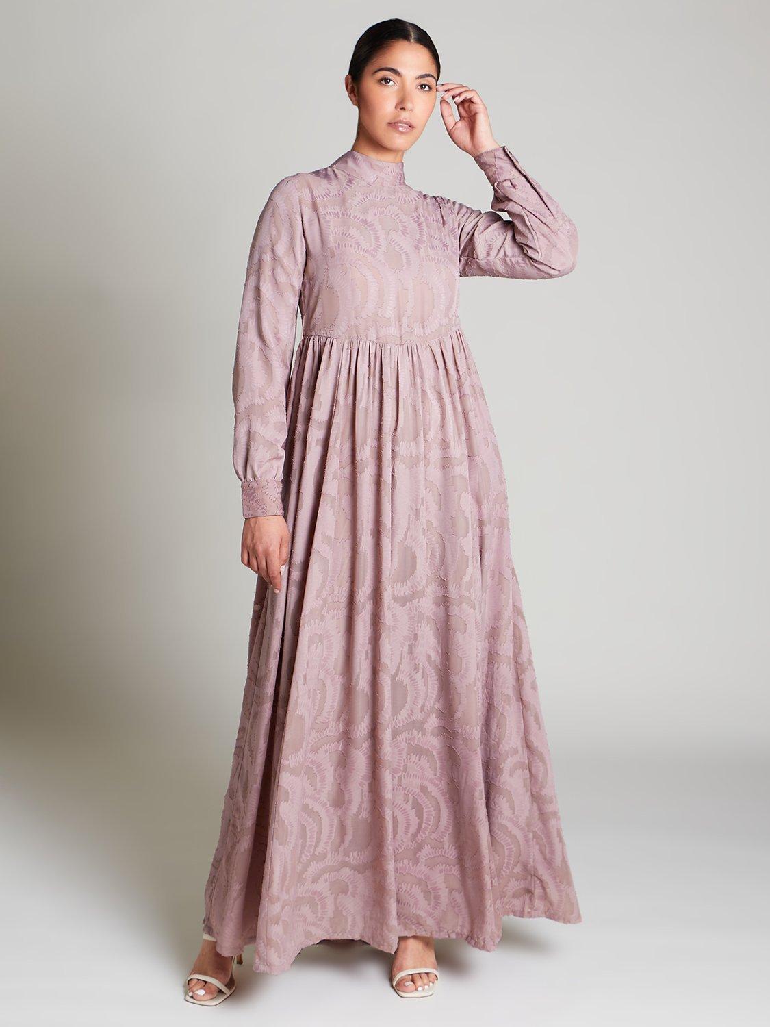 Aab Dusky Lace Gown Maxi Dress, Lilac