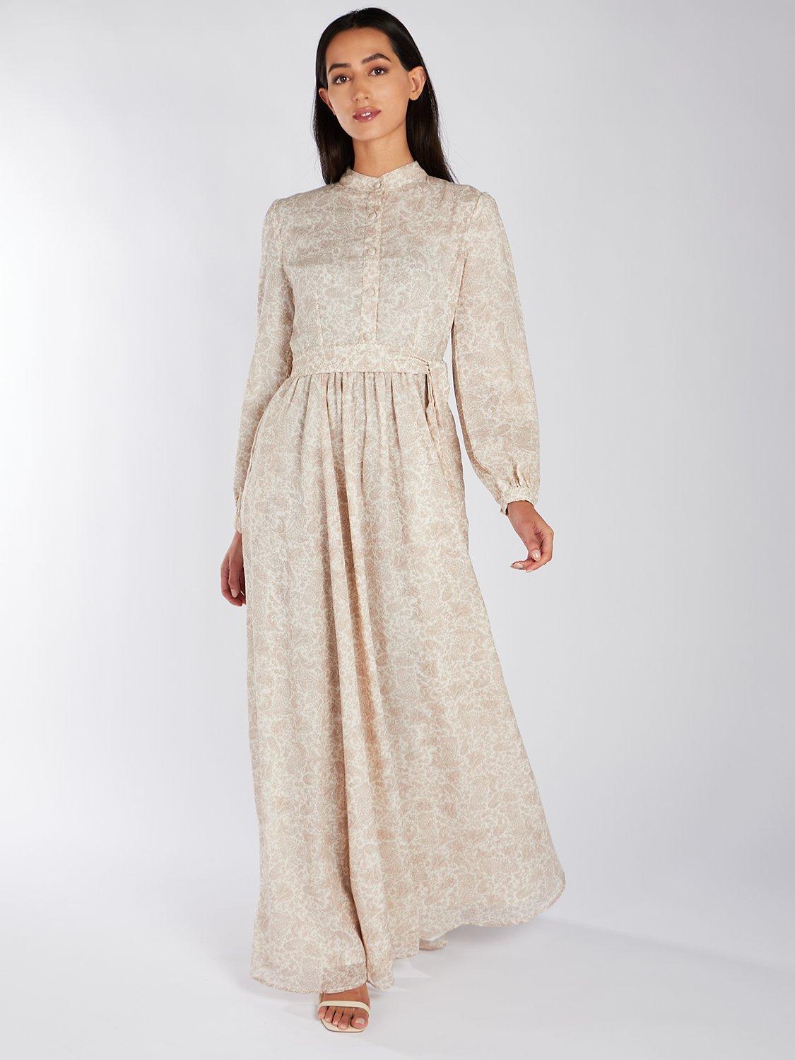 Aab Hazy Paisley Maxi Dress, Beige