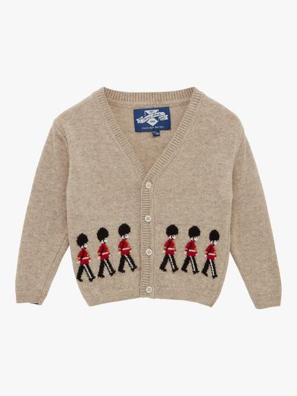 Trotters Baby Guardsman Wool & Cashmere Blend Cardigan, Oatmeal, Oatmeal