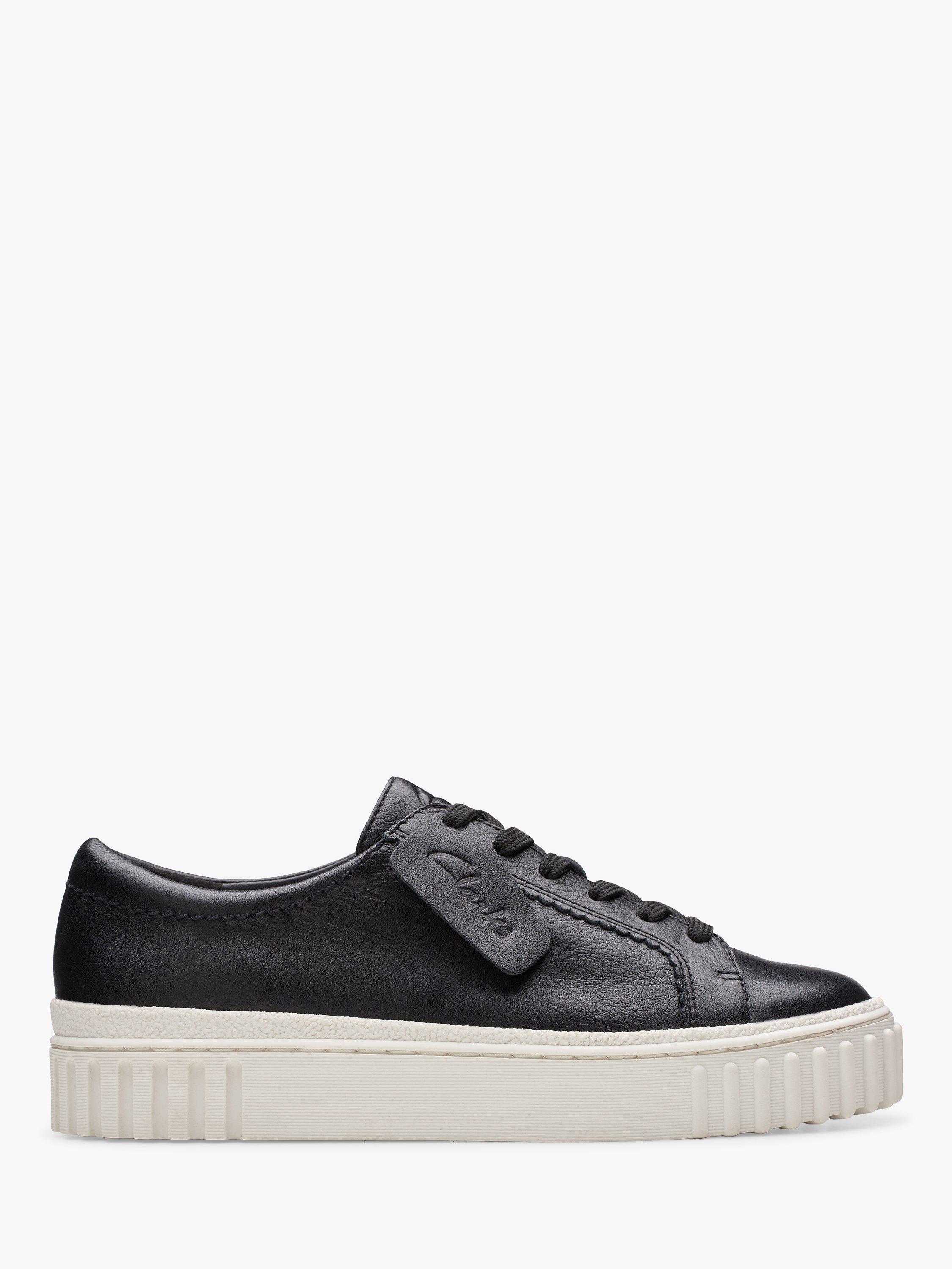 Clarks Mayhill Walk Leather Trainers Black