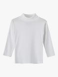 Trotters Classic Roll Neck Top, White
