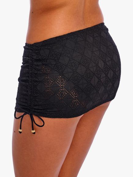Freya Nomad Nights Crochet Skirted Bikini Bottoms, Black - view 2, Black