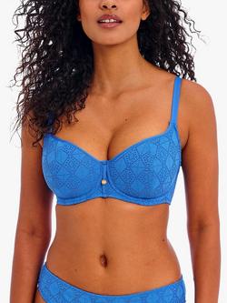 Freya Nomad Nights Crochet Sweetheart Bikini Top, Atlantic, Atlantic