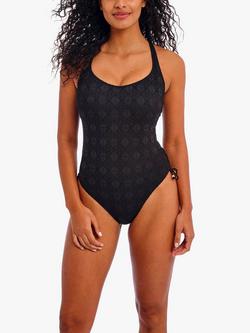 Freya Nomad Nights Crochet Underwired Swimsuit, Black - view 2, Black