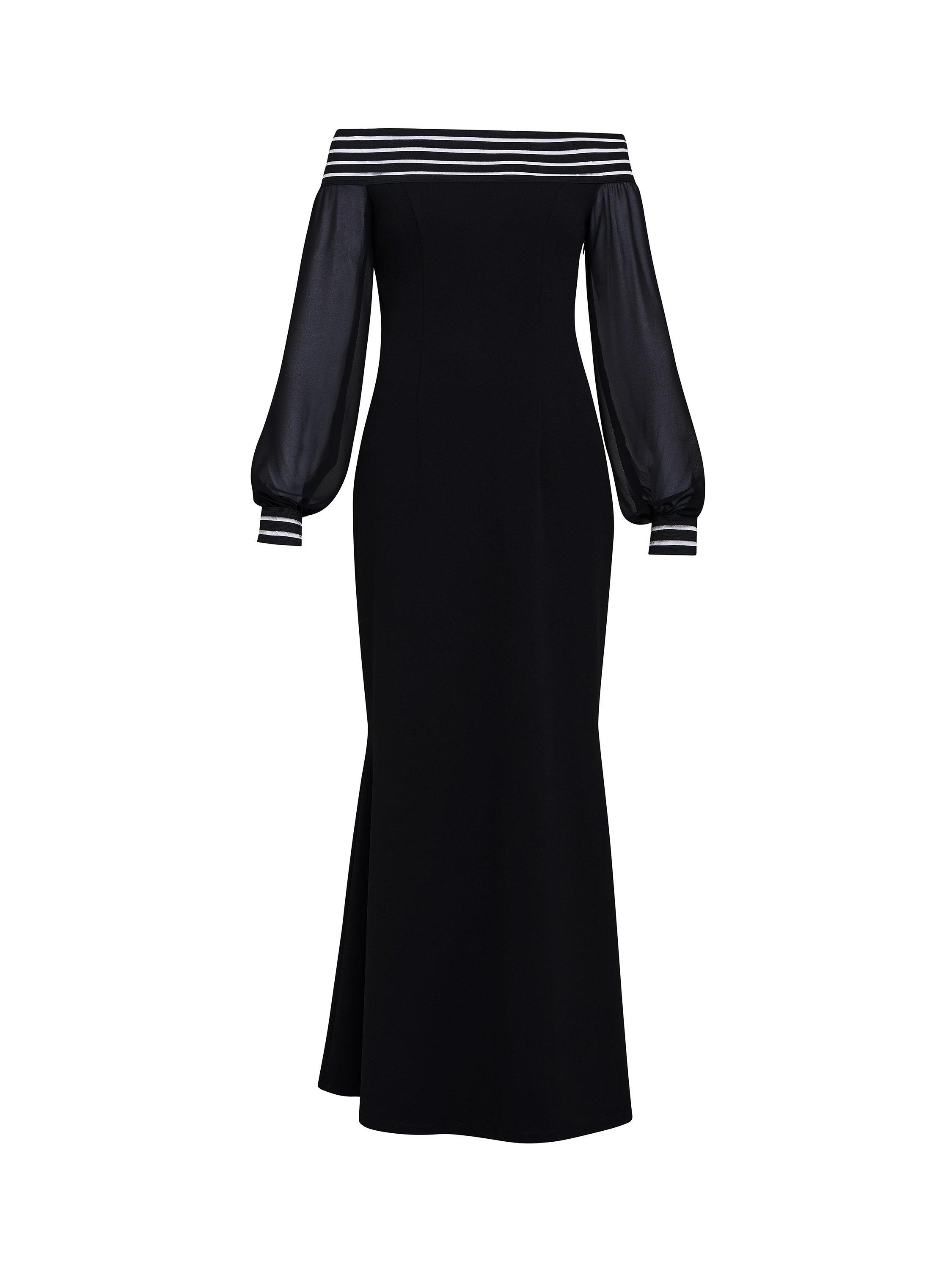 Product image 4 of 8, which shows Gina Bacconi Vanessa Crepe Maxi Dress, Black, 10