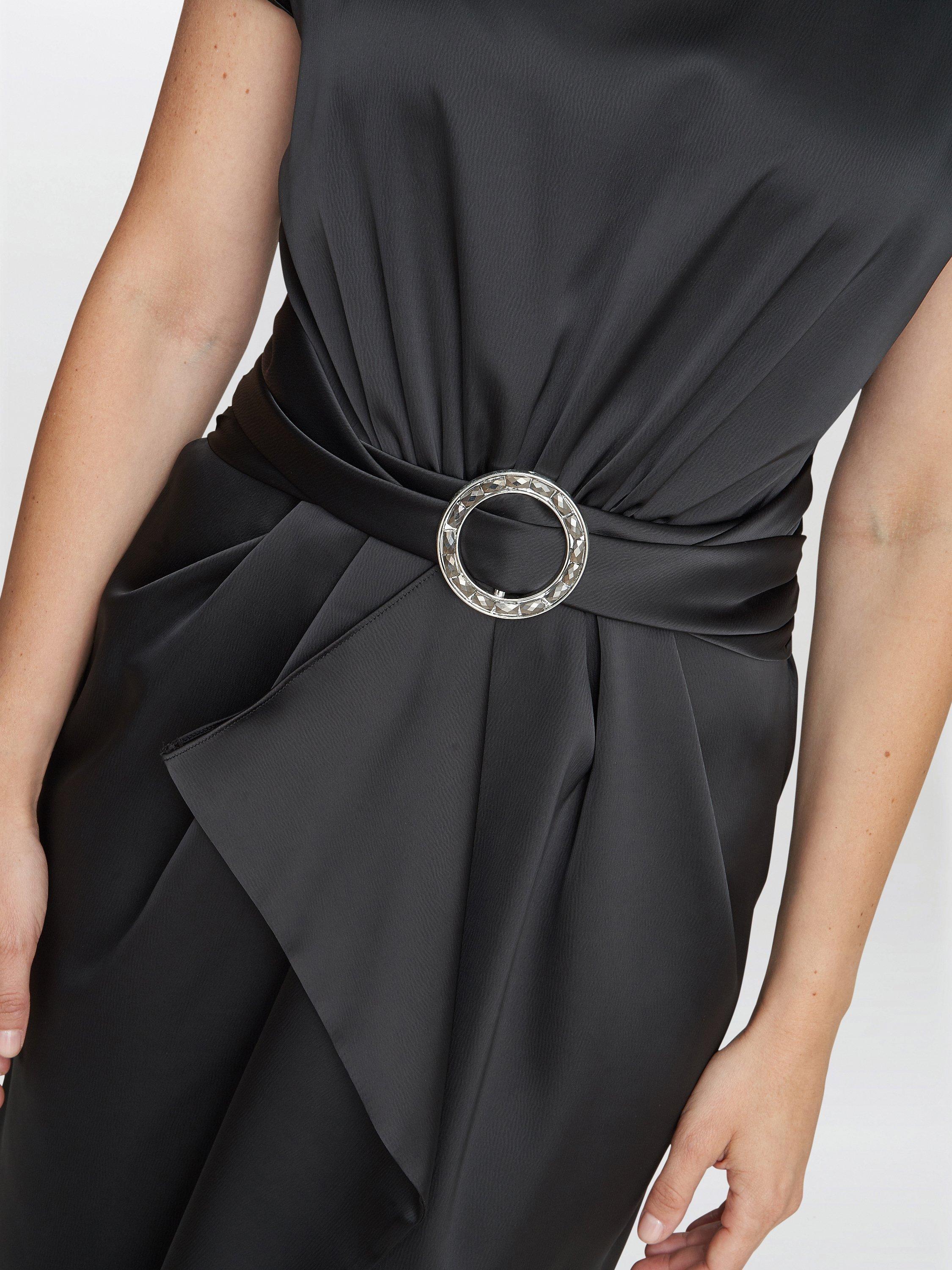 Product image 5 of 5, which shows Gina Bacconi Pelia Satin Sheath Dress, Black, 8