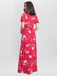 Gina Bacconi Fabiana Floral Jersey Maxi Dress, Dark Red