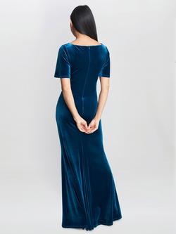 Gina Bacconi Minka Velvet Maxi Dress, Teal - view 2, Teal