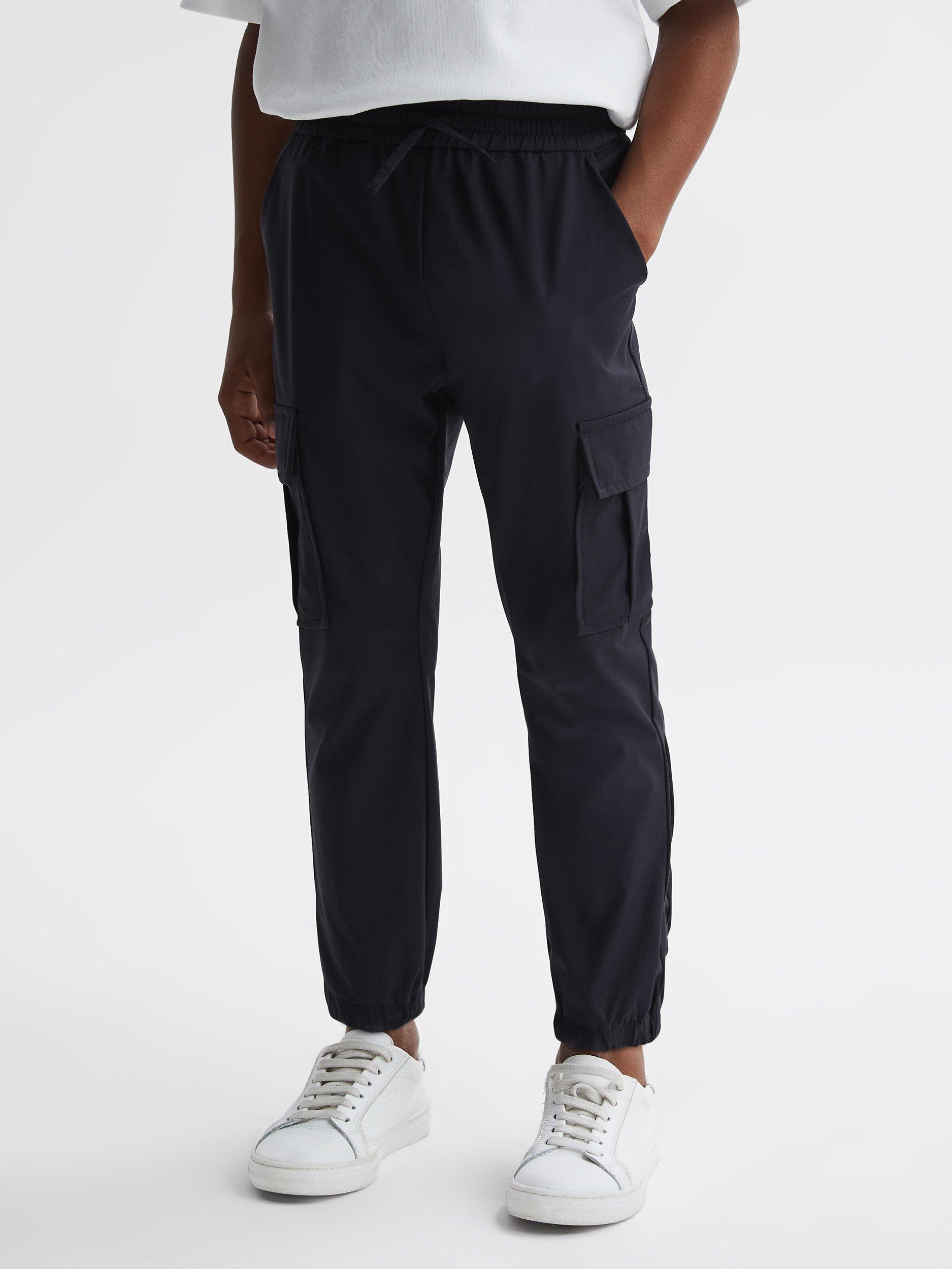 Product image 1 of 5, which shows Reiss Kids' Lucian Cargo Pocket Joggers, Navy, 3-4 years