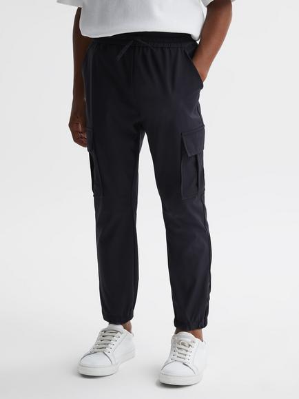 Reiss Kids' Lucian Cargo Pocket Joggers, Navy