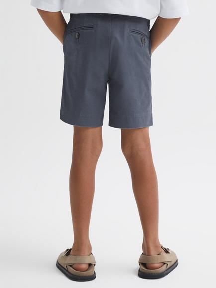 Reiss Kids' Wicket Cotton Blend Casual Chino Shorts - view 2, Navy