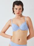 John Lewis Daisy Lace Plunge Bra, Soft Blue