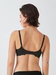 John Lewis Daisy Memory Foam Lace Balcony Bra, Black