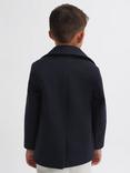 Reiss Kids' Bergamo Double Breasted Wool Blend Pea Coat