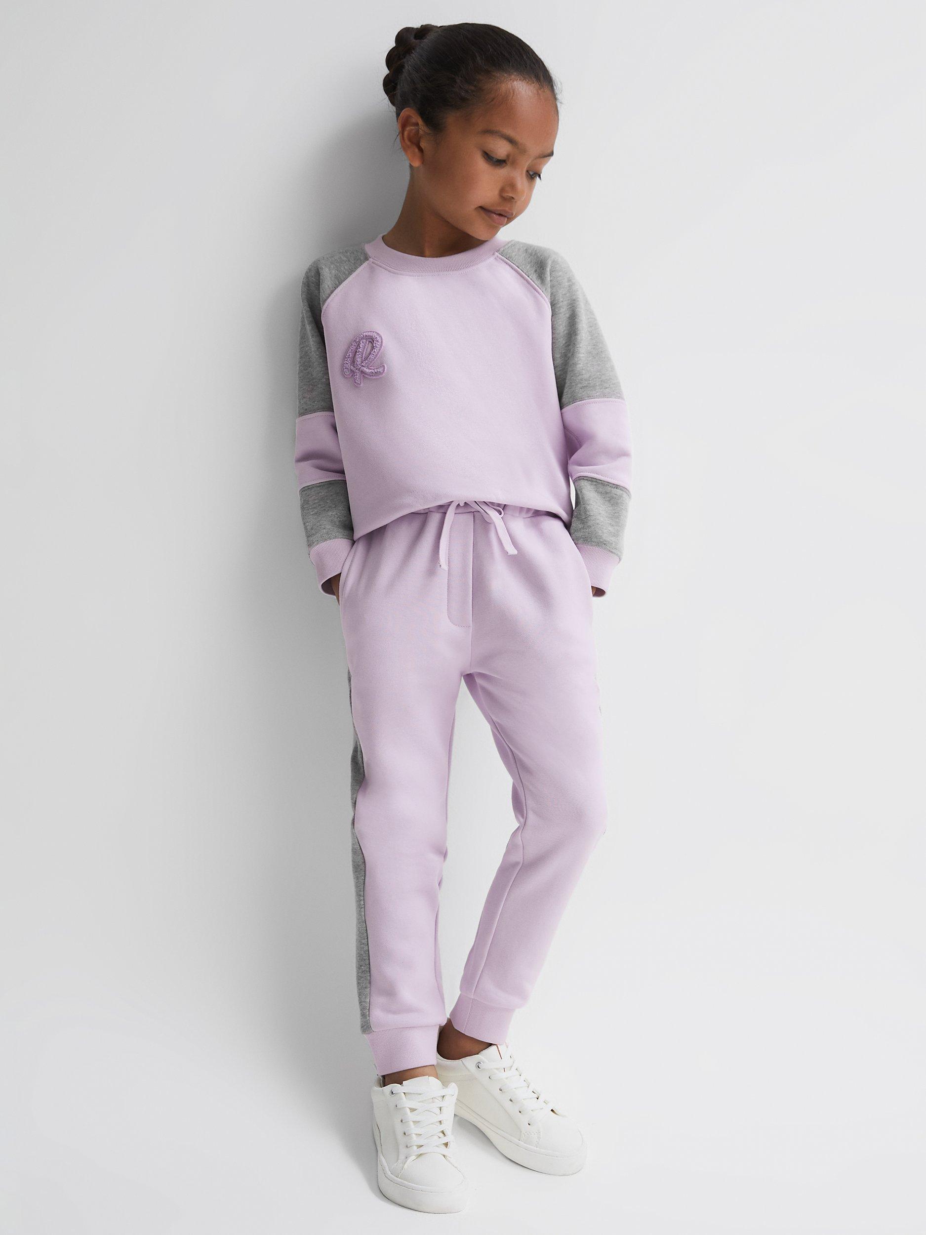 Reiss Kids' Mirror Logo Joggers, Lilac