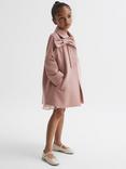 Reiss Kids' Amelia Bow Neck Wool Blend Coat, Pink