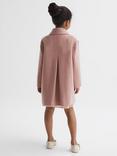 Reiss Kids' Amelia Bow Neck Wool Blend Coat, Pink