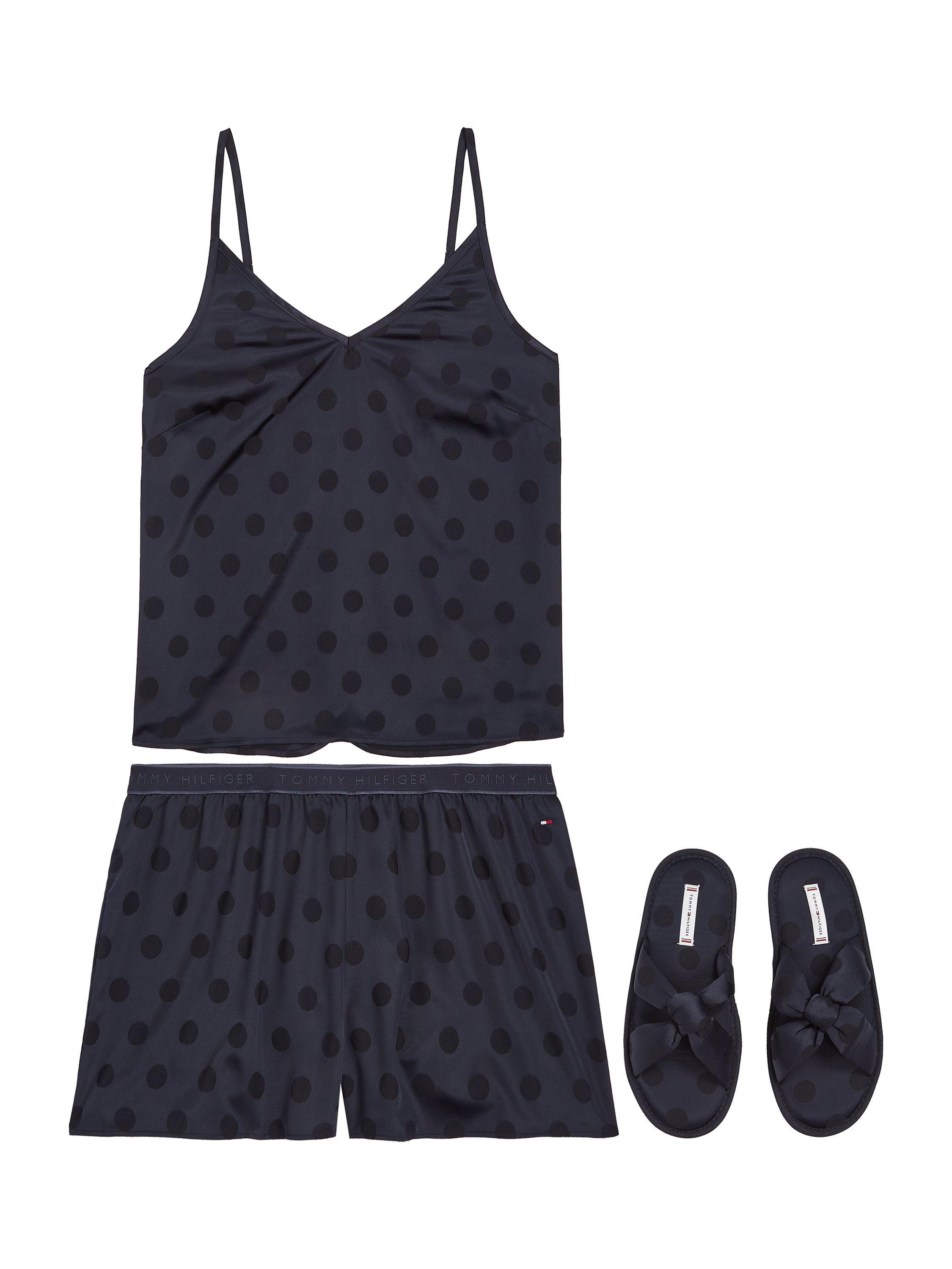 Tommy Hilfiger Polka Dot Cami and Shorts Pyjamas and Slippers, Desert Sky