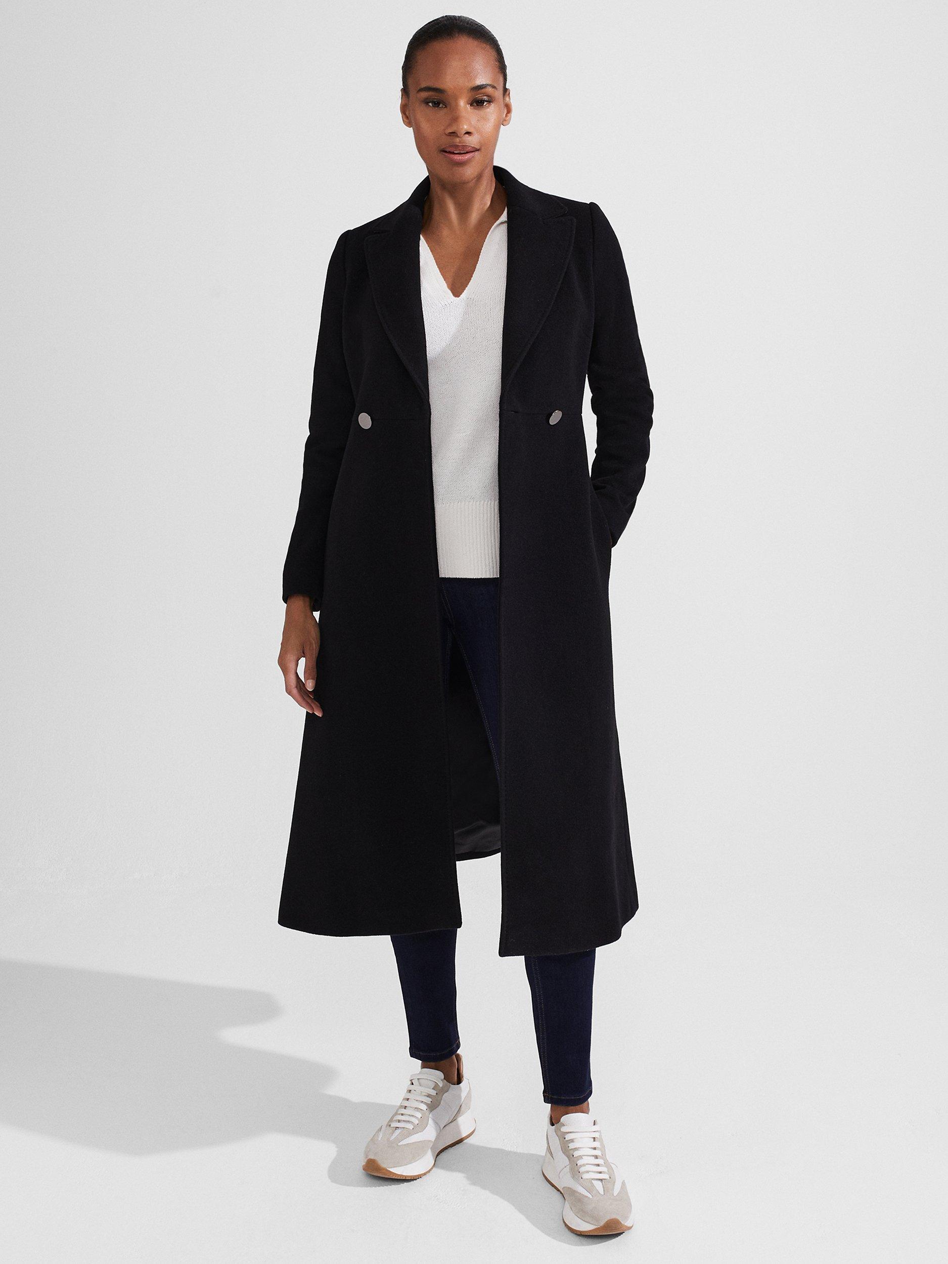 Hobbs black trench coat hotsell