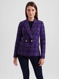 Hobbs Emberley Check Wool Blazer, Purple/Multi