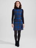 Hobbs Maven Checked Wool Dress, Blue/Multi