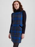 Hobbs Maven Checked Wool Dress, Blue/Multi