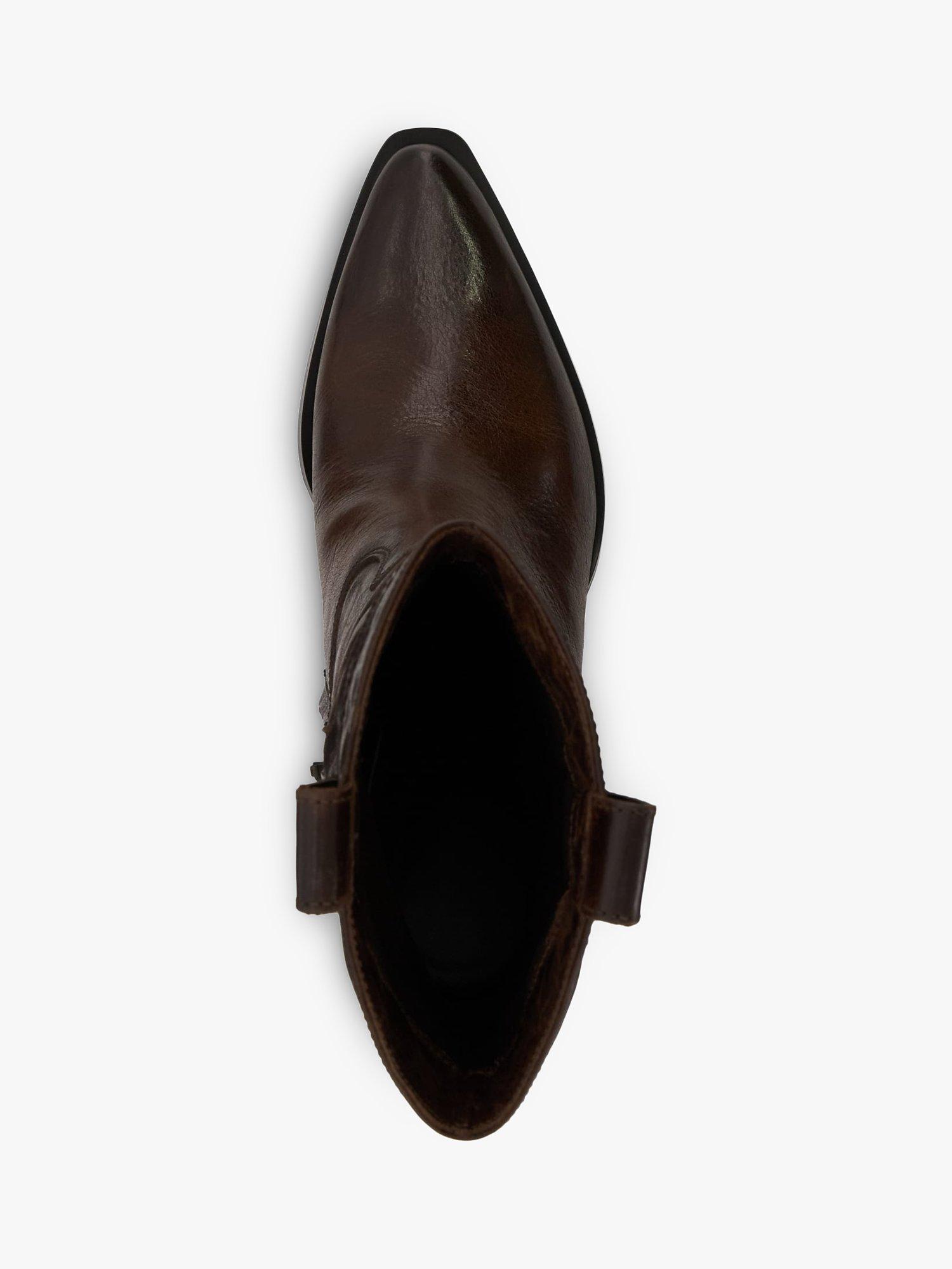 Dune Ponty Leather Western Boot, Brown, 3