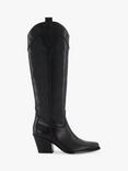Dune London Tennessee Leather Cowboy Boots, Black