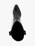 Dune London Tennessee Leather Cowboy Boots, Black