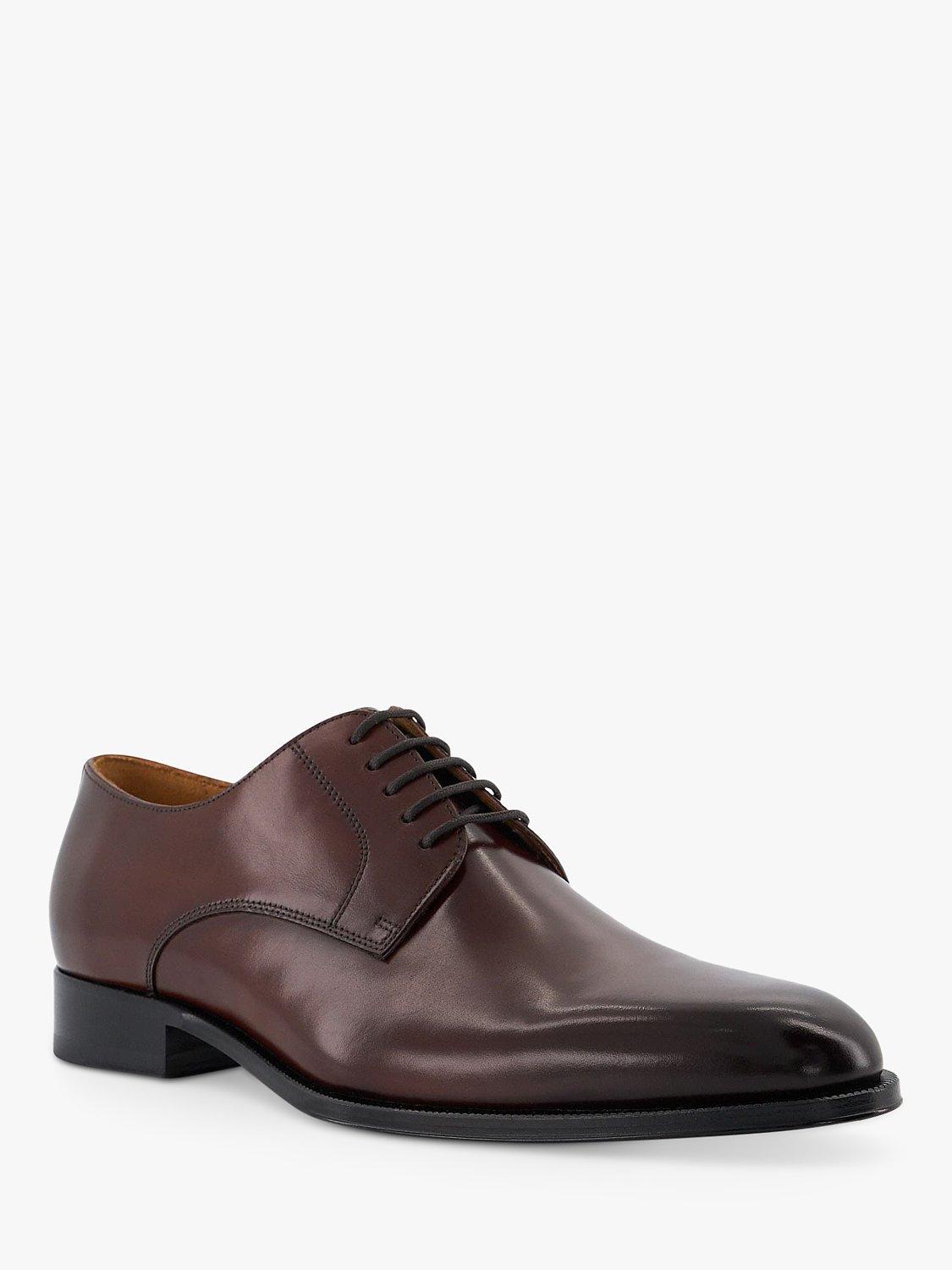 Product image 2 of 5, which shows Dune London Salisburry Derby Leather Shoes, Dark Brown, 6