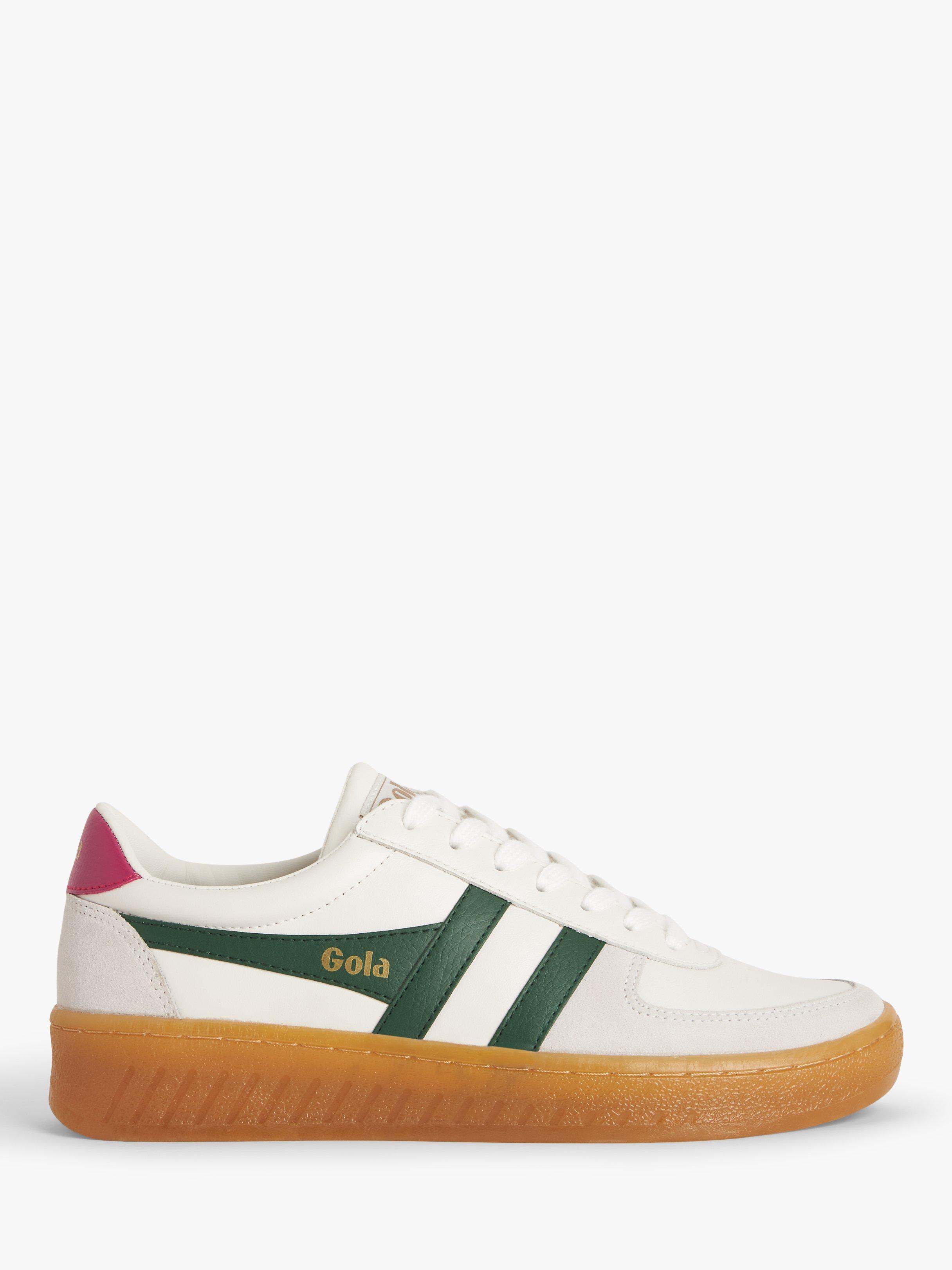 Gola Grandslam Elite Leather Trainers, Green/Fuchsia