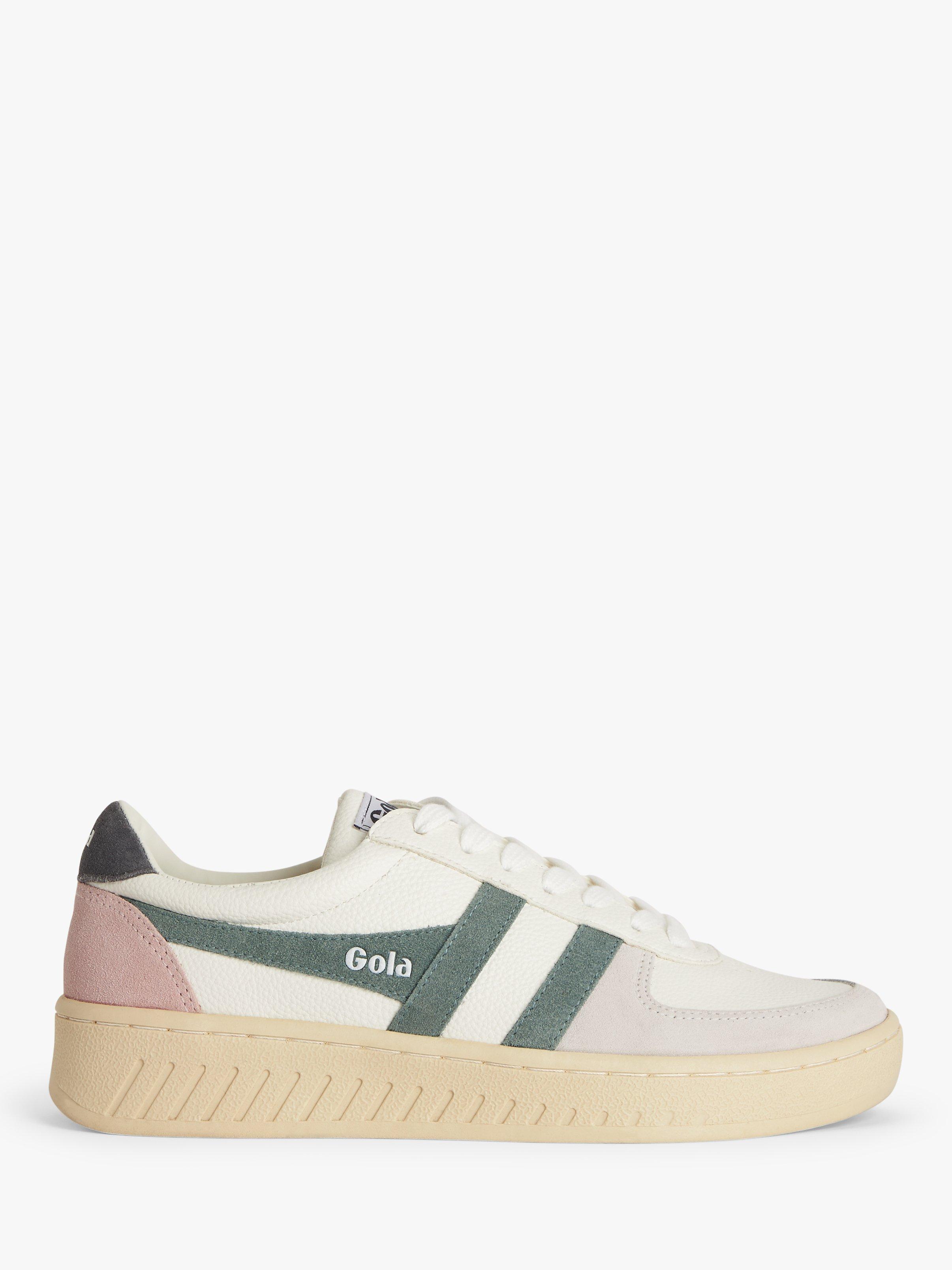 Product image 1 of 5, which shows Gola Grandslam Leather Trainers, Slate/Shadow, 4