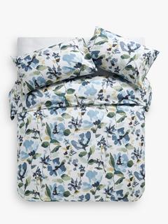 John Lewis Fleur Single Duvet Cover Set, Blue/Multi